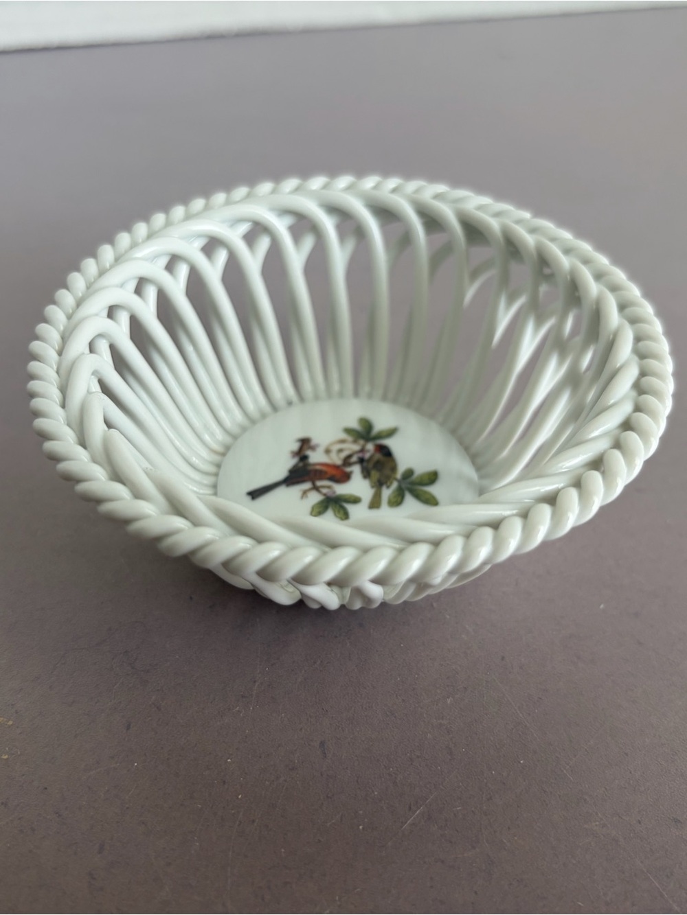 Herend Hungary Rothschild Bird Porcelain Trinket Bowl